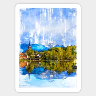 Lake In Switzerland. For Nature Lovers. Sticker